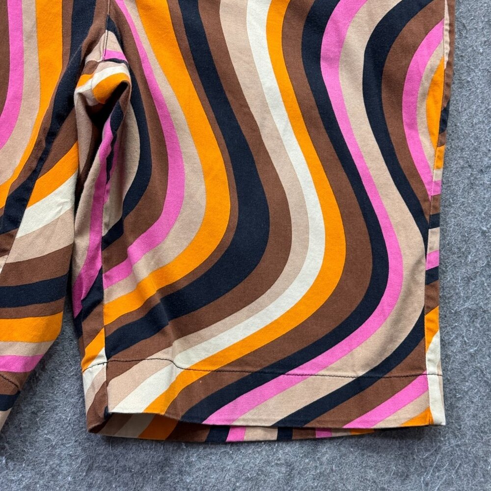 Loudmouth Golf Shorts Men 38 Brown Pink Orange Retro 70's Squiggle Stripes - Picture 4 of 13